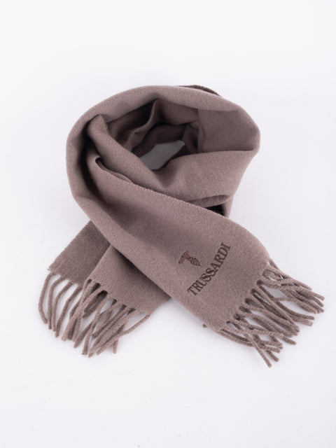 Trussardi Vintage Taupe Lambswool Scarf