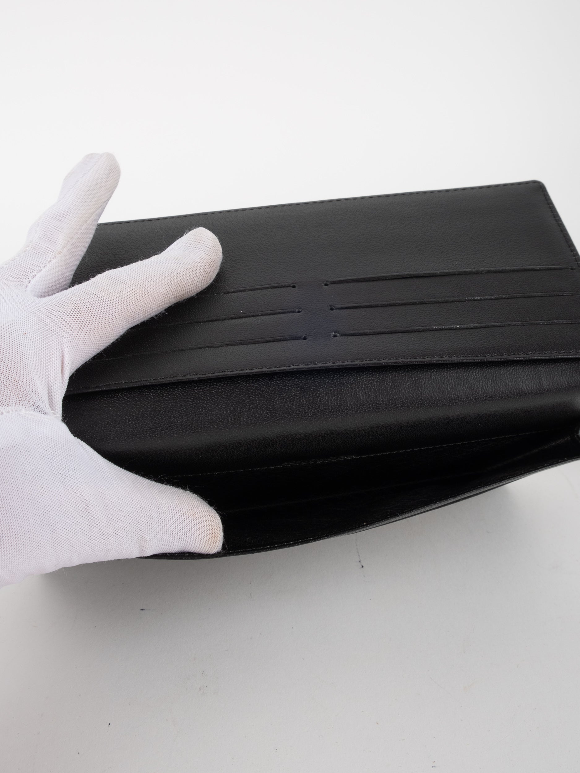 Prada Leather Wallet Black Compact Classic