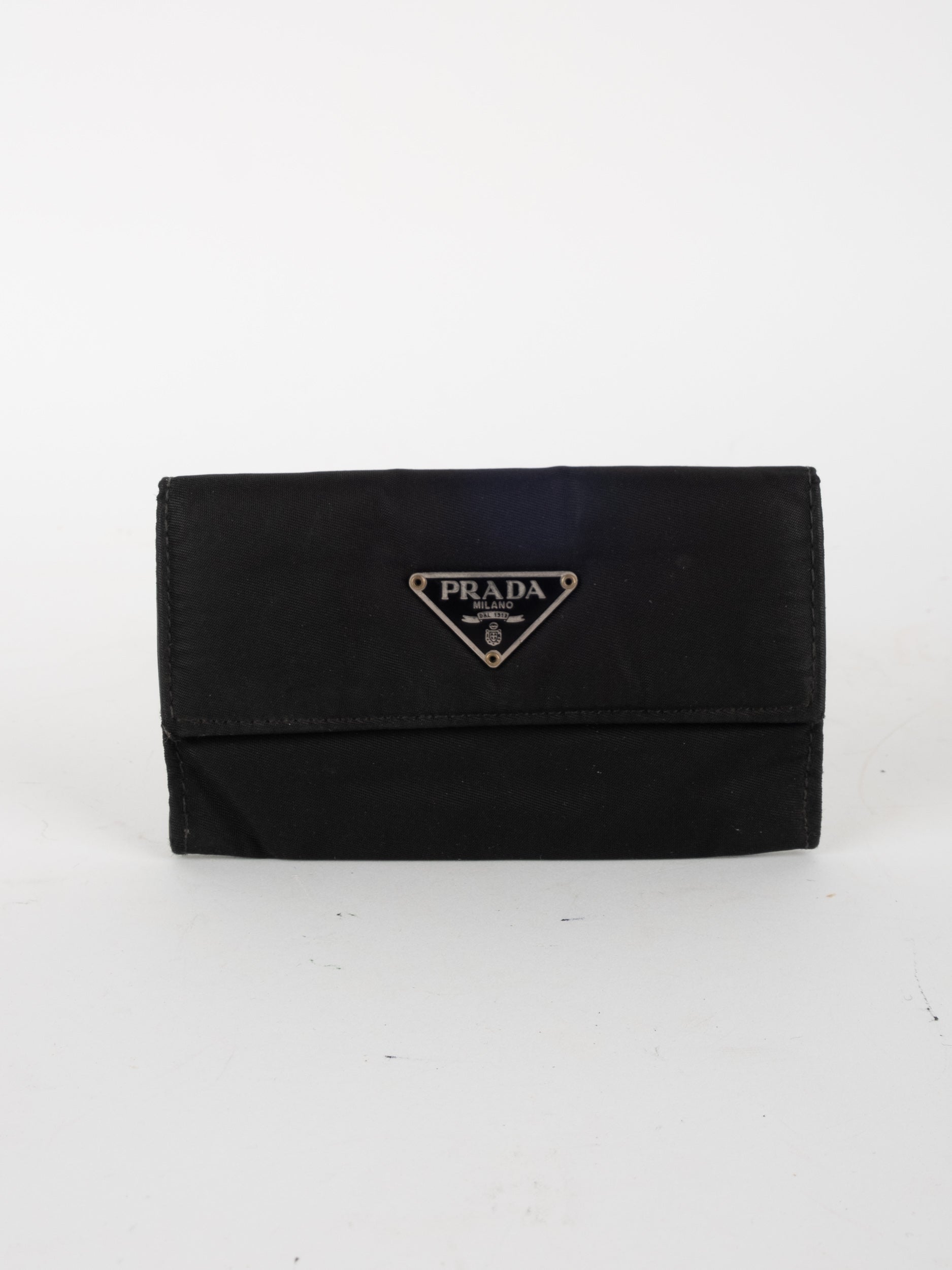 Prada Leather Wallet Black Compact Classic