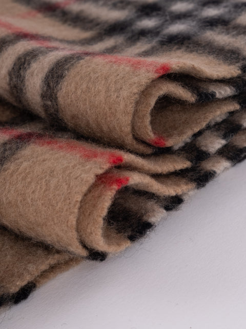 Burberrys Vintage Beige Cashmere Check Scarf
