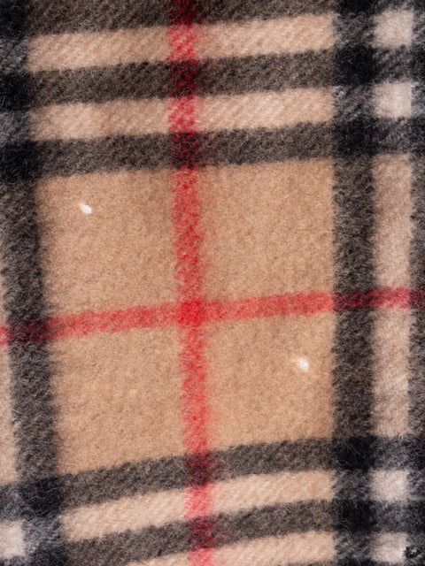Burberrys Vintage Beige Cashmere Check Scarf