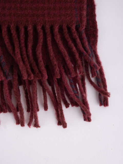 Burberrys Vintage Burgundy Check Scarf