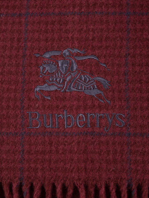 Burberrys Vintage Burgundy Check Scarf