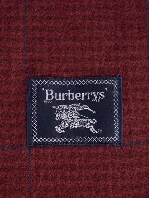 Burberrys Vintage Burgundy Check Scarf