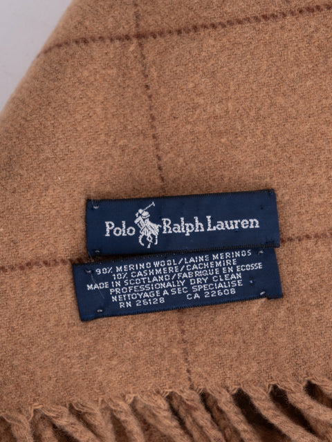 Polo Ralph Lauren Vintage Camel Merino Wool Scarf