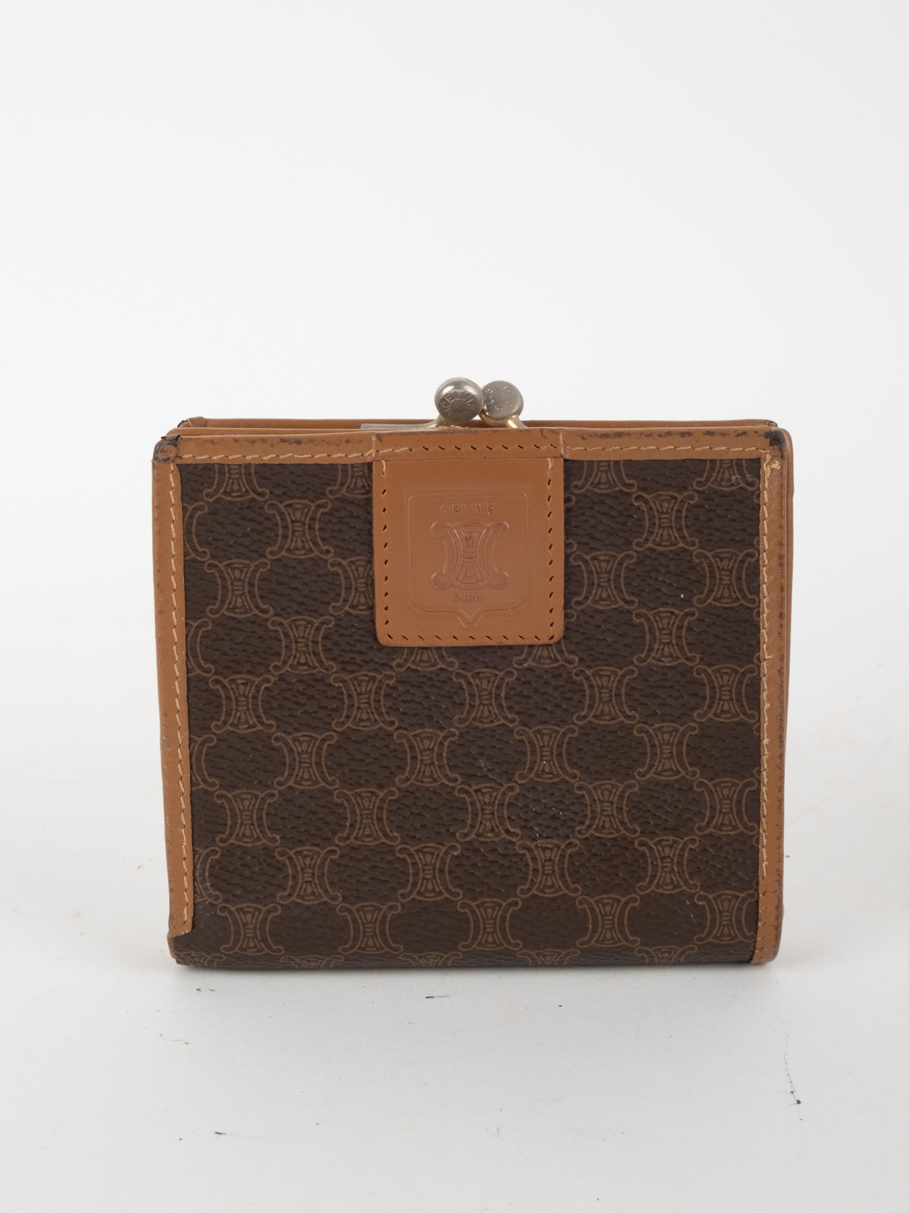 Celine Vintage Macadam Kiss Lock Wallet