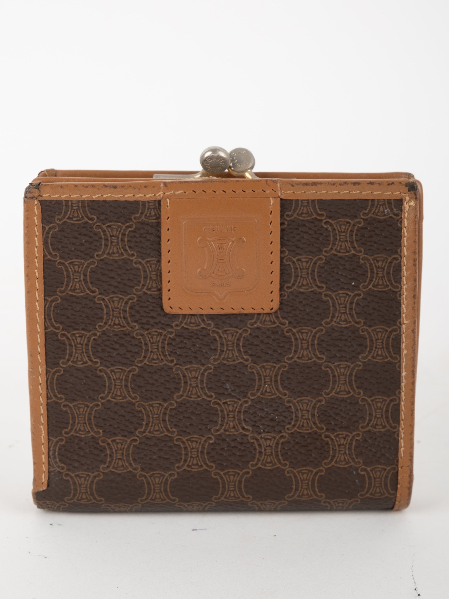 Celine Vintage Macadam Kiss Lock Wallet