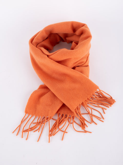 Nina Ricci Vintage Orange Fringed Scarf