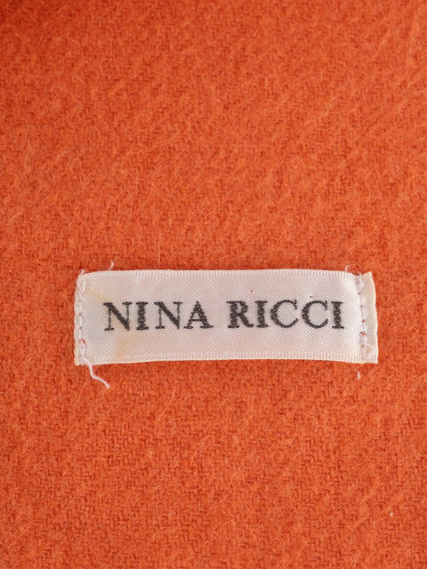 Nina Ricci Vintage Orange Fringed Scarf