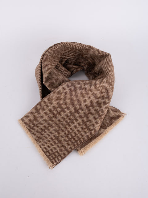 Giorgio Armani Vintage Herringbone Wool Scarf