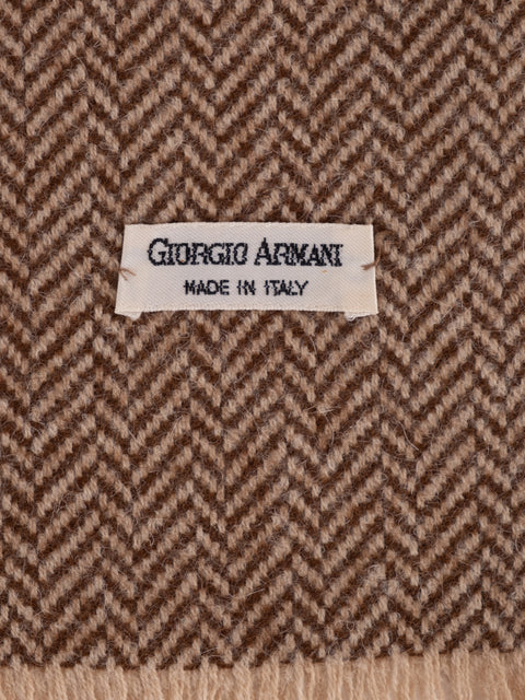 Giorgio Armani Vintage Herringbone Wool Scarf