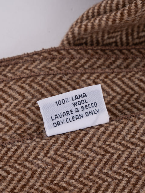 Giorgio Armani Vintage Herringbone Wool Scarf