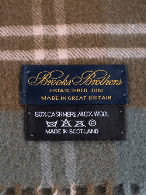 Brooks Brothers Vintage Plaid Cashmere Wool Scarf