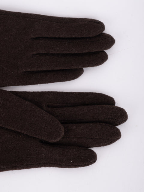 Chloé Vintage Brown Leather and Fabric Gloves