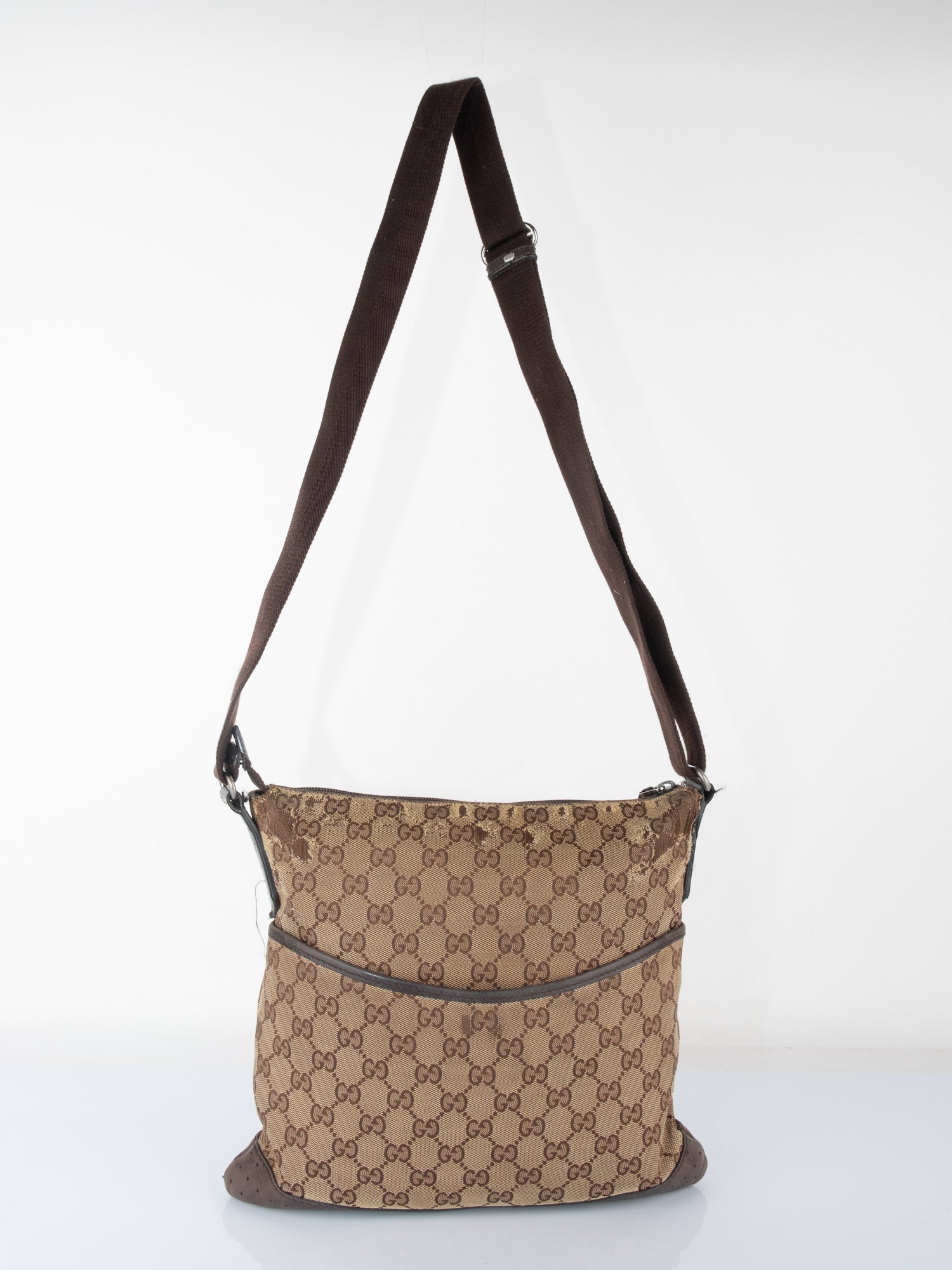 Gucci Vintage Brown Monogram Shoulder Bag