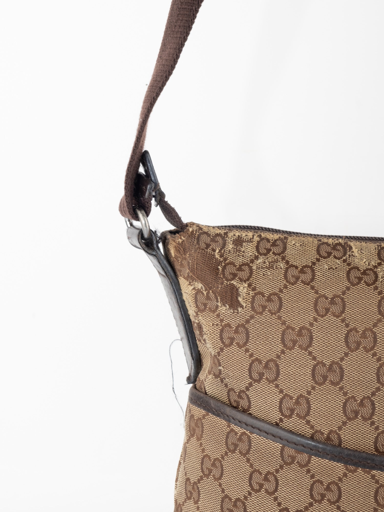 Gucci Vintage Brown Monogram Shoulder Bag