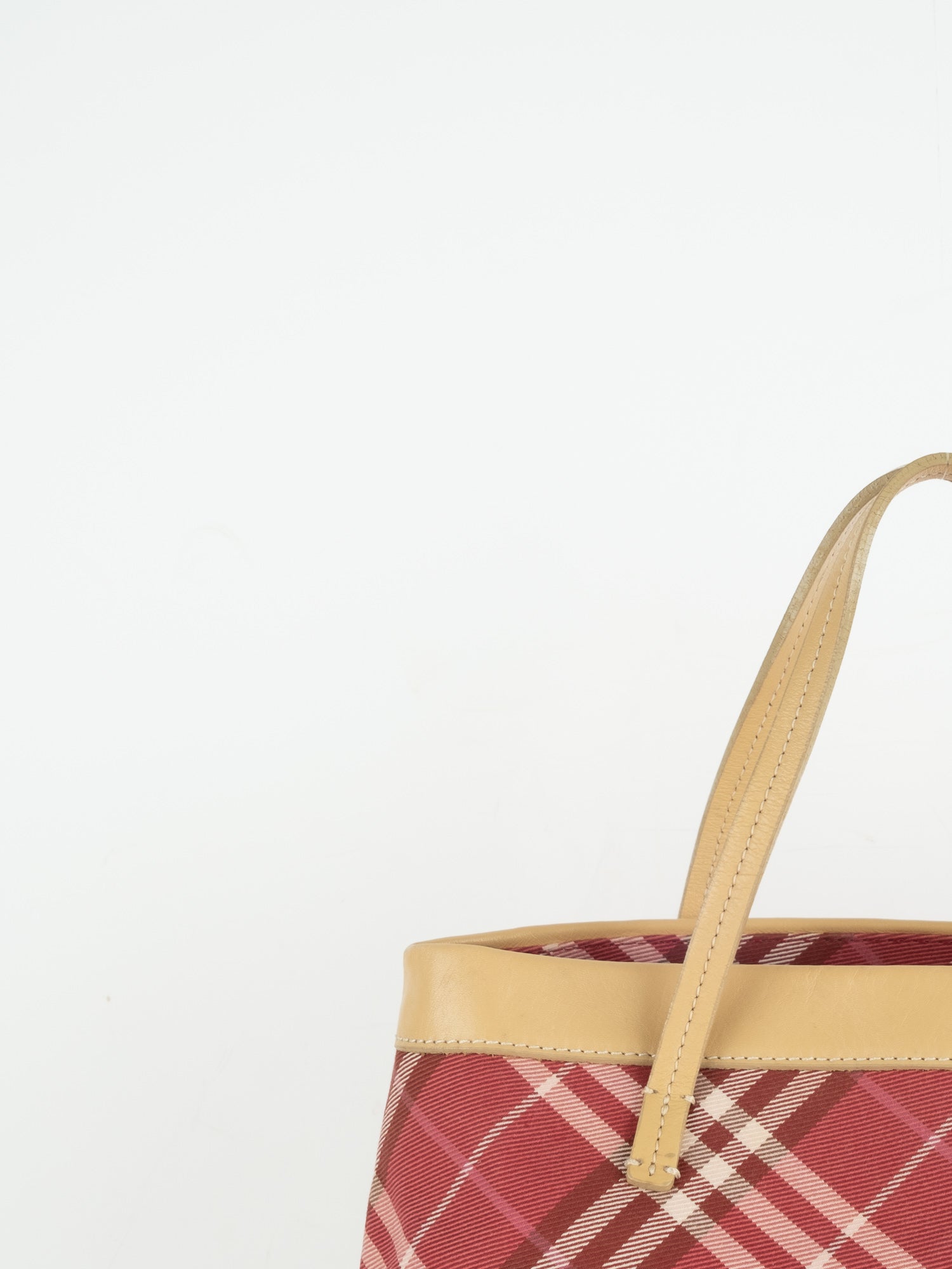 Burberry Red Check Canvas Tote