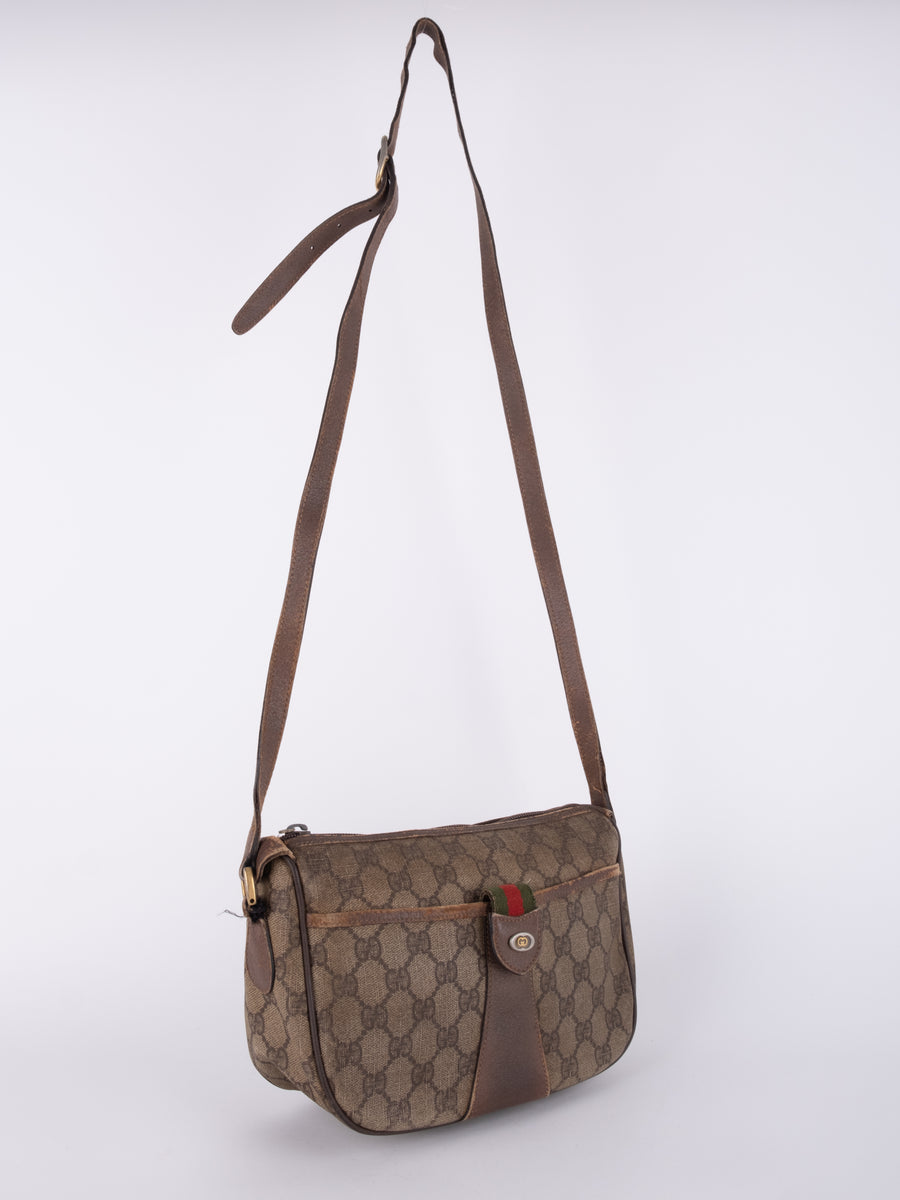 GUCCI GG Canvas Vintage Shoulder Bag