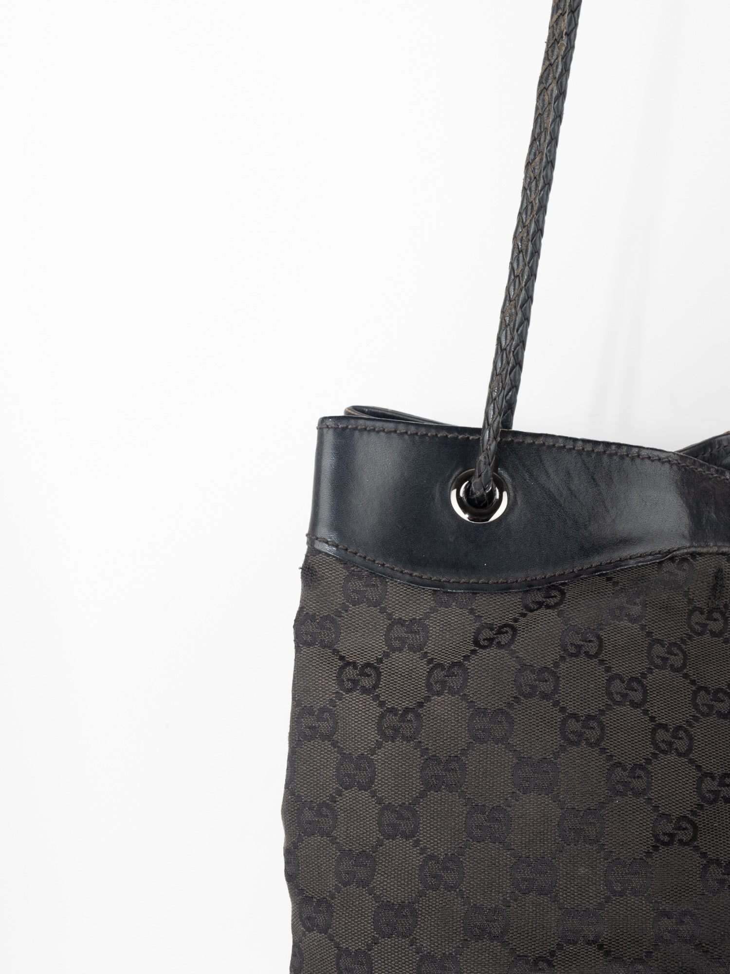 Gucci Vintage Black Monogram Tote Bag