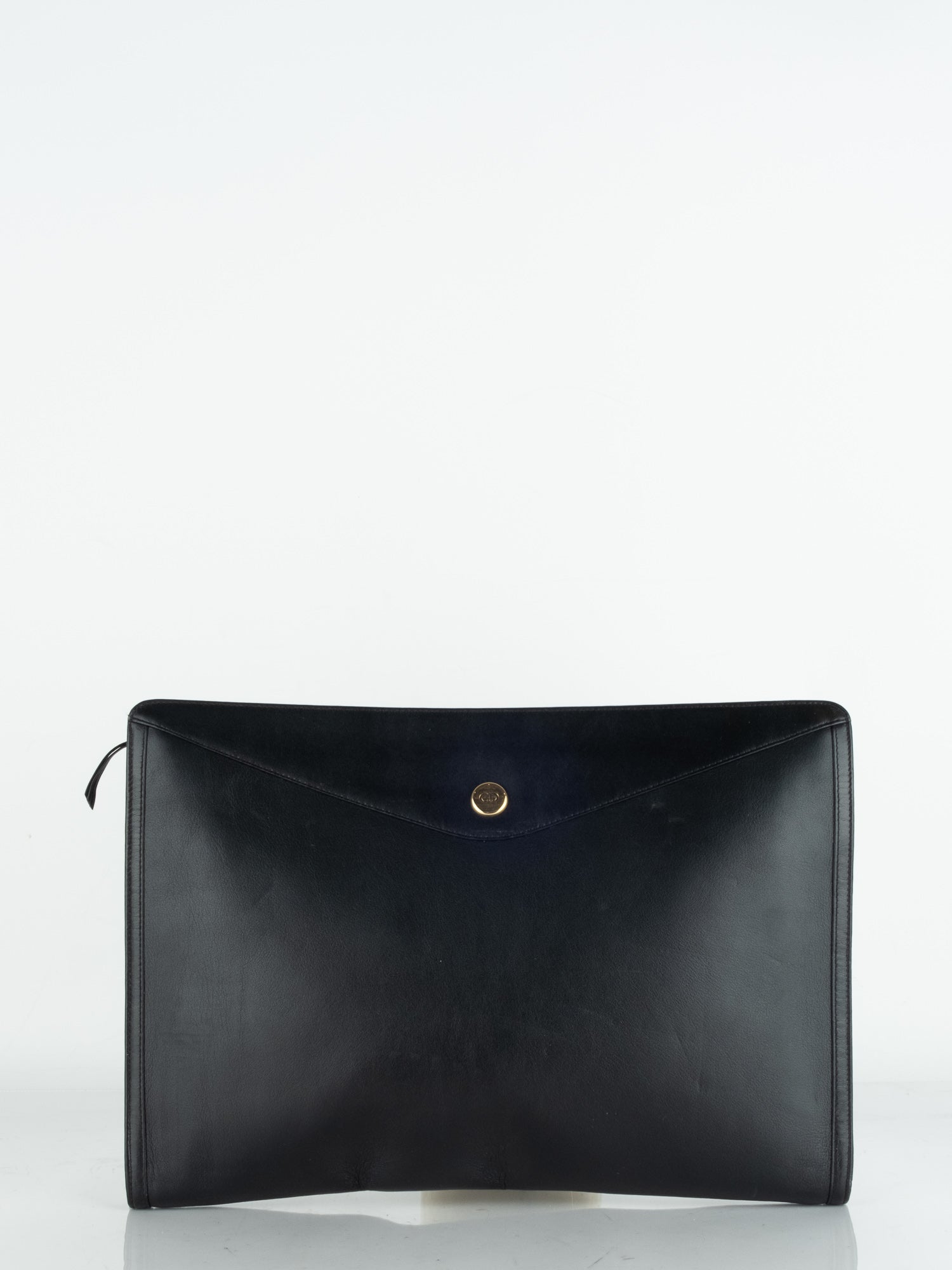 Christian Dior Black Vintage Envelope Clutch