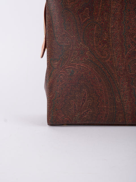 Etro Vintage Brown Paisley Top Handle Bag