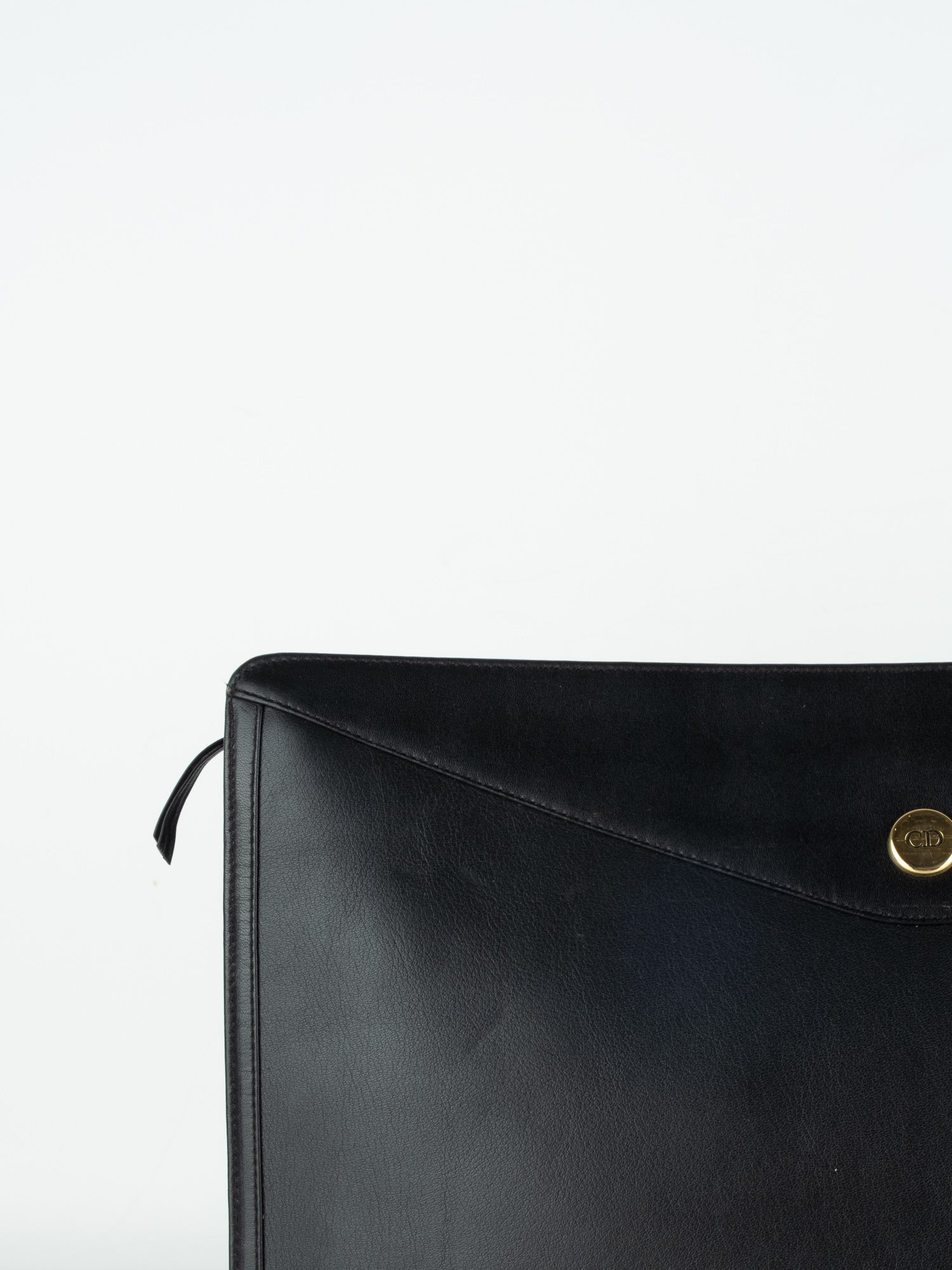 Christian Dior Black Vintage Envelope Clutch