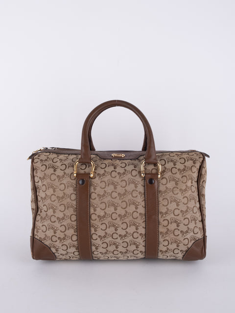Celine Macadam Vintage Brown Tote Bag