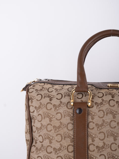 Celine Macadam Vintage Brown Tote Bag