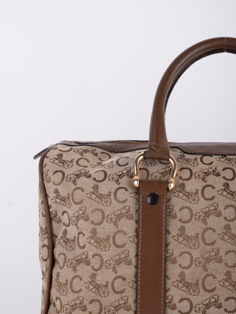 Celine Macadam Vintage Brown Tote Bag