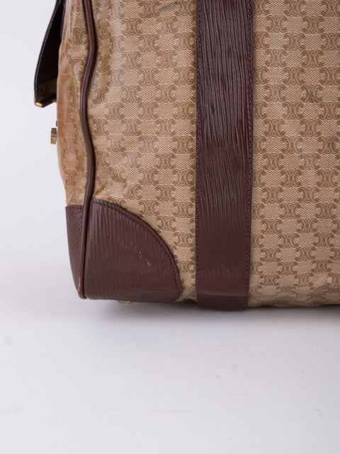Celine Macadam Vintage Brown Boston Bag
