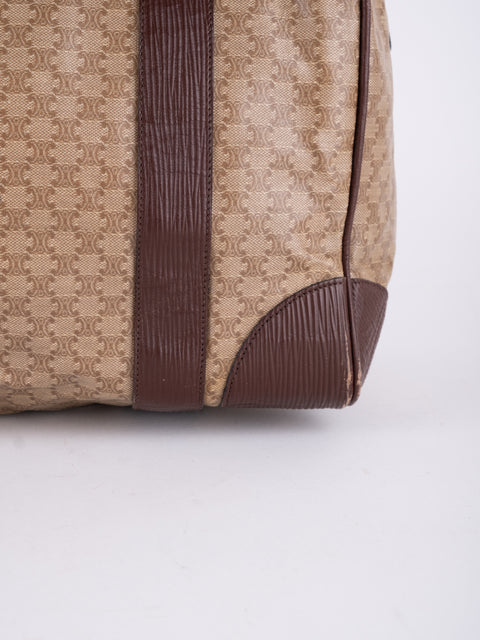 Celine Macadam Vintage Brown Boston Bag
