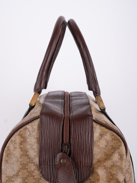 Celine Macadam Vintage Brown Boston Bag