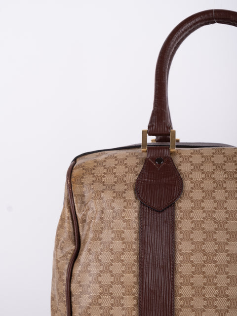 Celine Macadam Vintage Brown Boston Bag