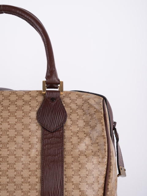 Celine Macadam Vintage Brown Boston Bag