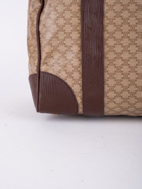 Celine Macadam Vintage Brown Boston Bag