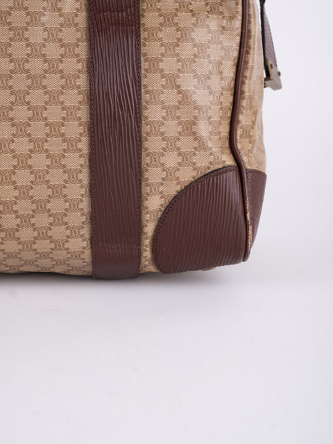 Celine Macadam Vintage Brown Boston Bag