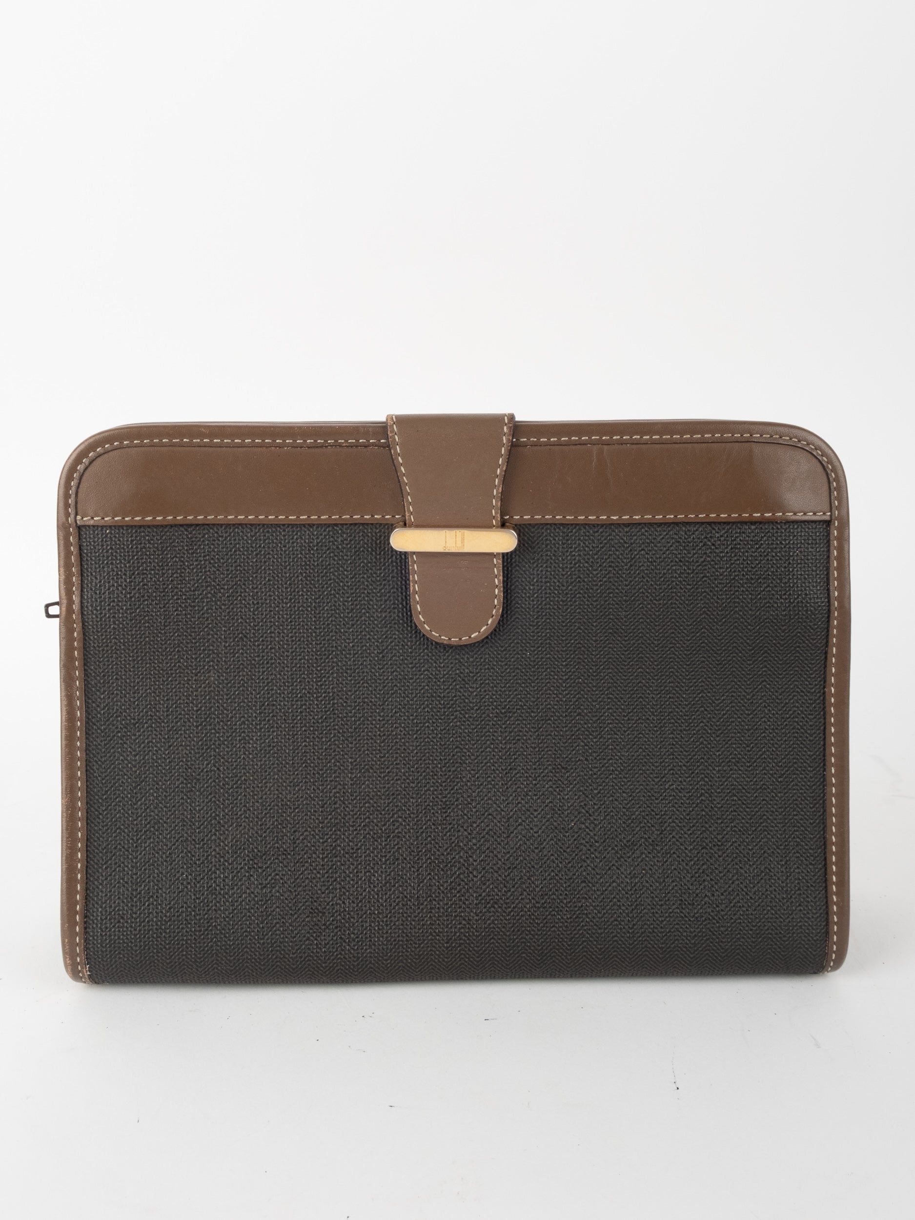 DUNHILL Leather Canvas Clutch Classic Envelope