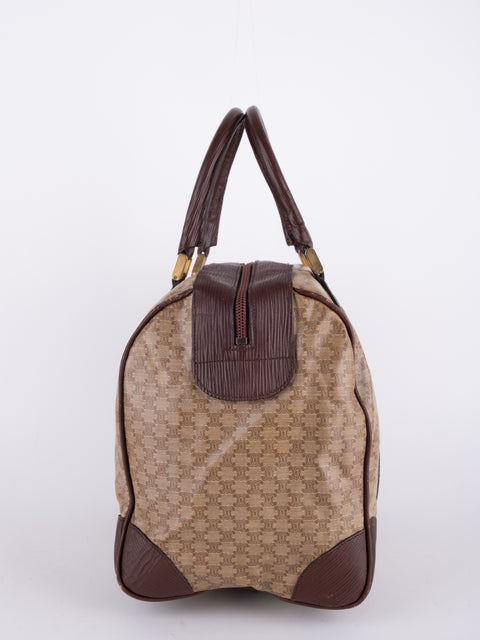 Celine Macadam Vintage Brown Boston Bag