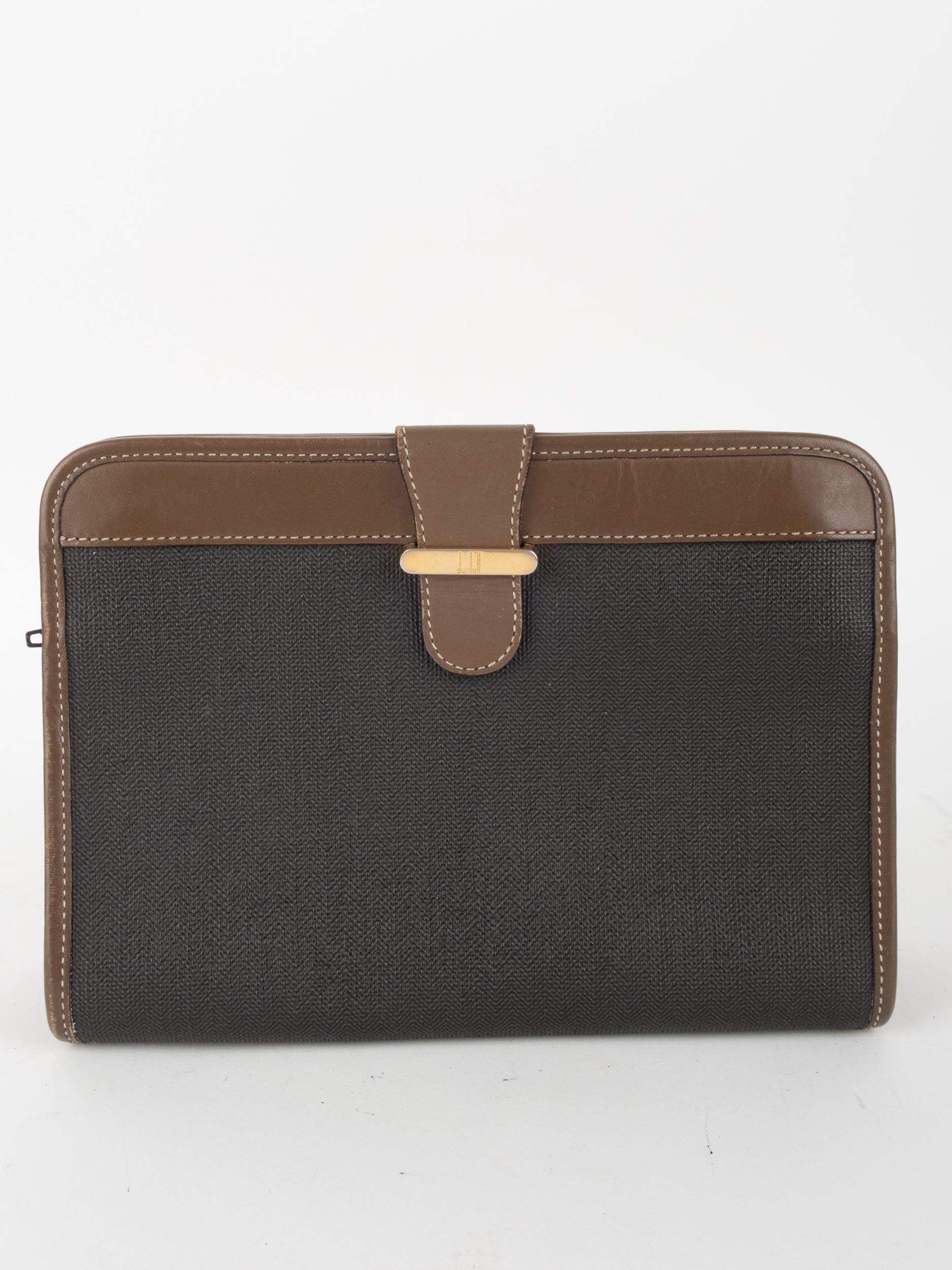 DUNHILL Leather Canvas Clutch Classic Envelope