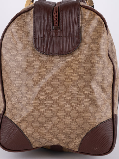 Celine Macadam Vintage Brown Boston Bag