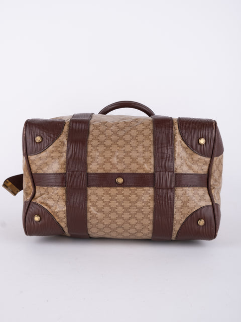 Celine Macadam Vintage Brown Boston Bag