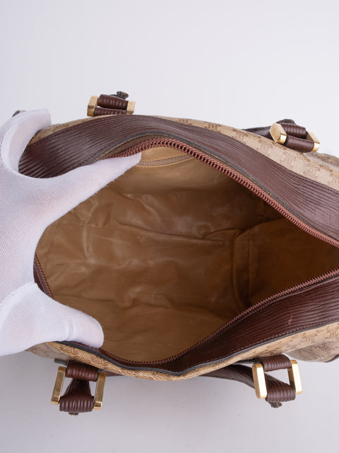 Celine Macadam Vintage Brown Boston Bag