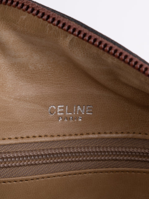 Celine Macadam Vintage Brown Boston Bag