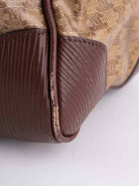 Celine Macadam Vintage Brown Boston Bag