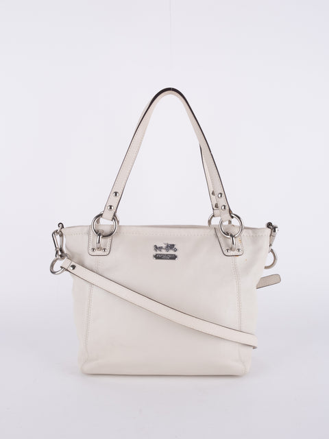 Coach Vintage White Leather Satchel Bag