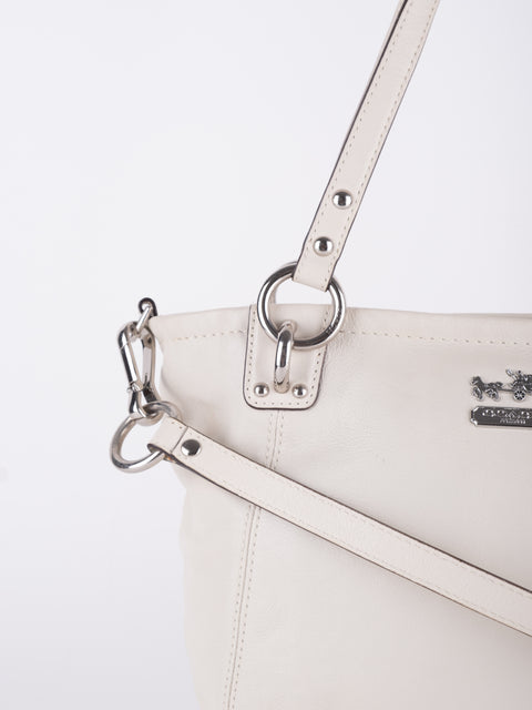 Coach Vintage White Leather Satchel Bag