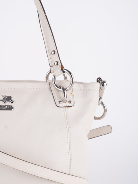 Coach Vintage White Leather Satchel Bag