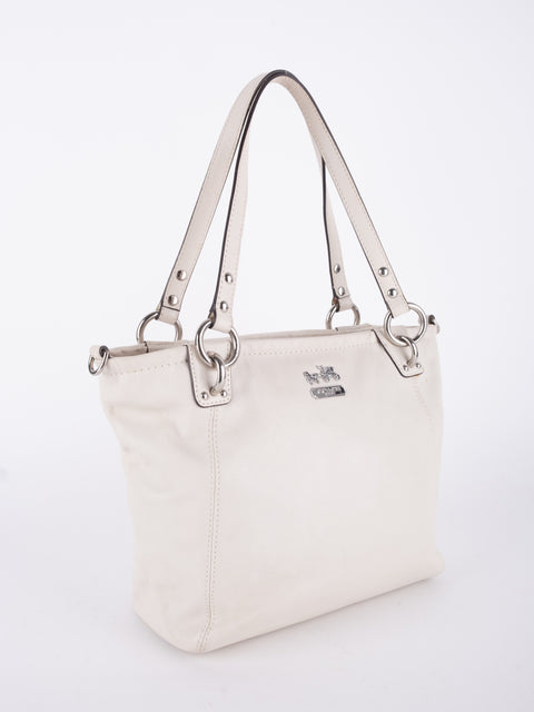 Coach Vintage White Leather Satchel Bag