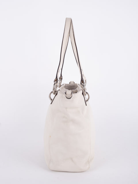 Coach Vintage White Leather Satchel Bag