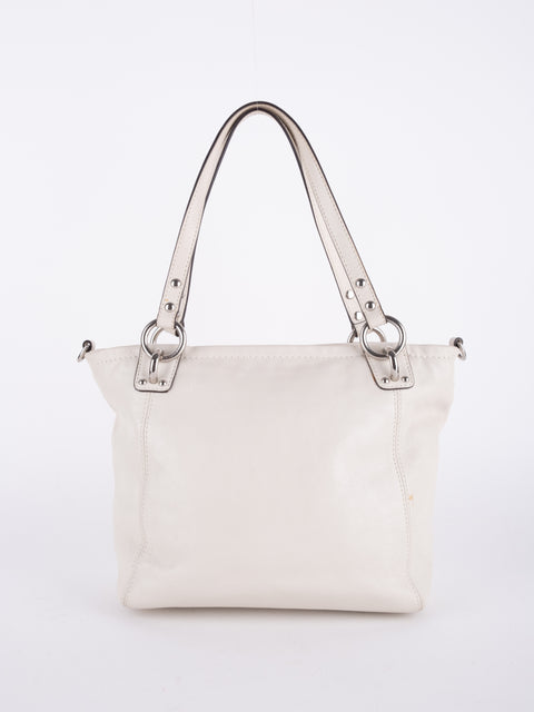 Coach Vintage White Leather Satchel Bag